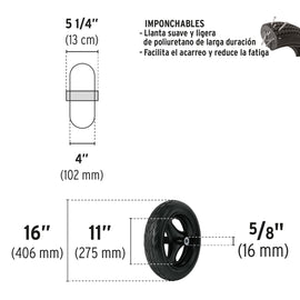 Llanta completa imponchable 16