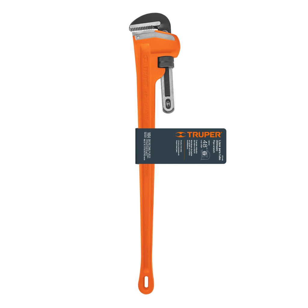 Llave stilson 48" cuerpo robusto de hierro dúctil, TRUPER STI-48 (15842)
