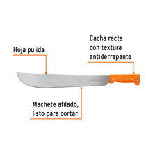 Cargar imagen en el visor de la galería, Machete estándar 16" cacha naranja remachada, TRUPER T-460-16P (15884)