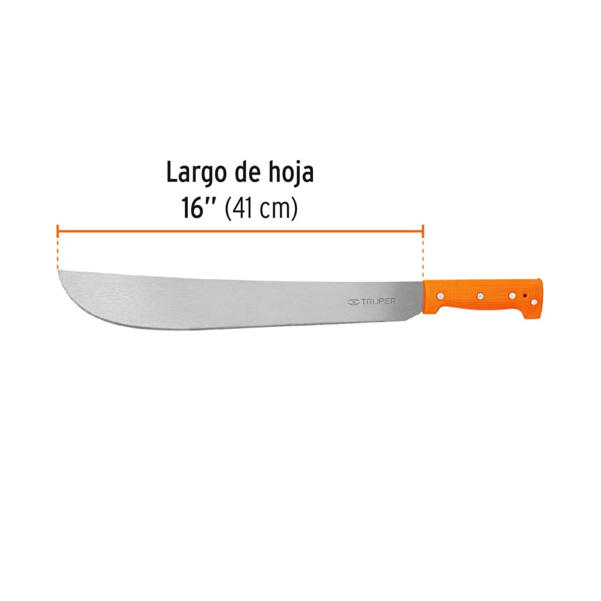 Machete estándar 16" cacha naranja remachada, TRUPER T-460-16P (15884)