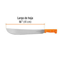 Cargar imagen en el visor de la galería, Machete estándar 16" cacha naranja remachada, TRUPER T-460-16P (15884)