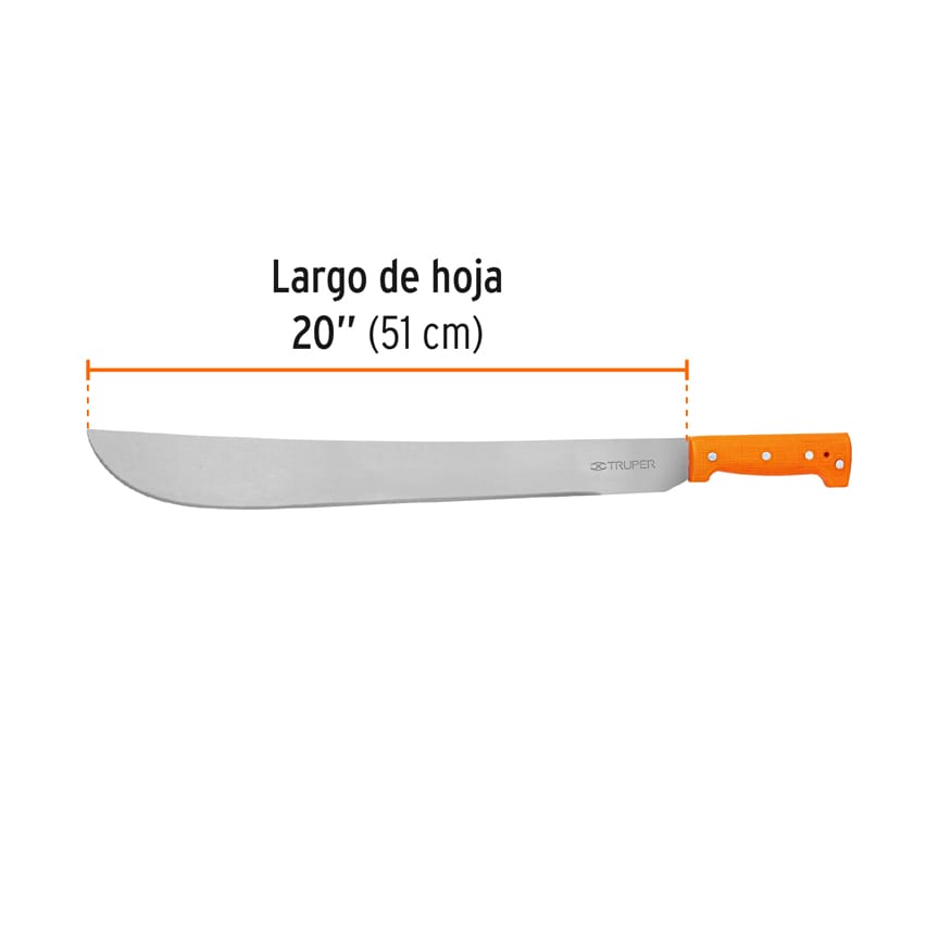 Machete estándar 20" cacha naranja remachada, TRUPER T-460-20P (15886)
