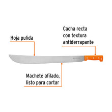 Cargar imagen en el visor de la galería, Machete estándar 22" cacha naranja remachada, TRUPER T-460-22P (15887)