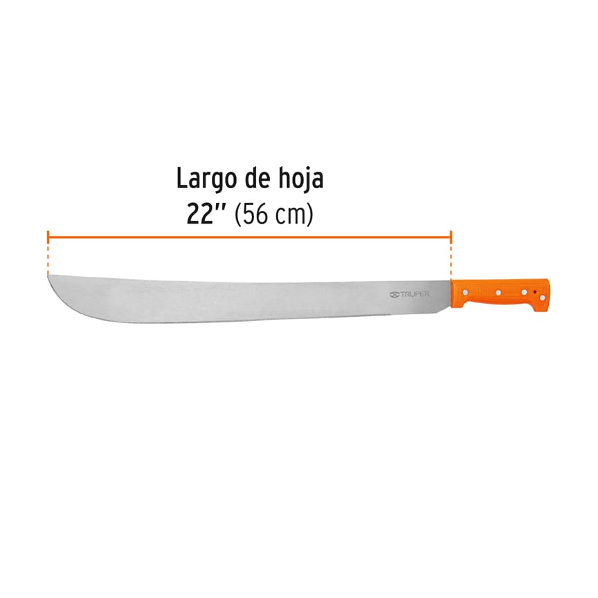 Machete estándar 22" cacha naranja remachada, TRUPER T-460-22P (15887)