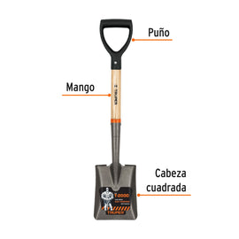 Pala cajuelera cuadrada, puño