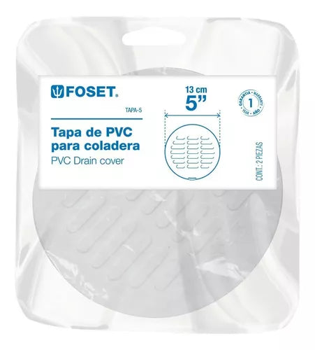 Juego de 2 tapa  de PVC para coladera TAPA-5 (49555) Foset