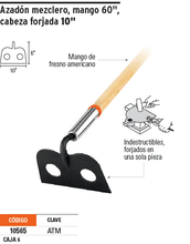 Cargar imagen en el visor de la galería, Azadón mezclero con mango ATM TRUPER (10565)