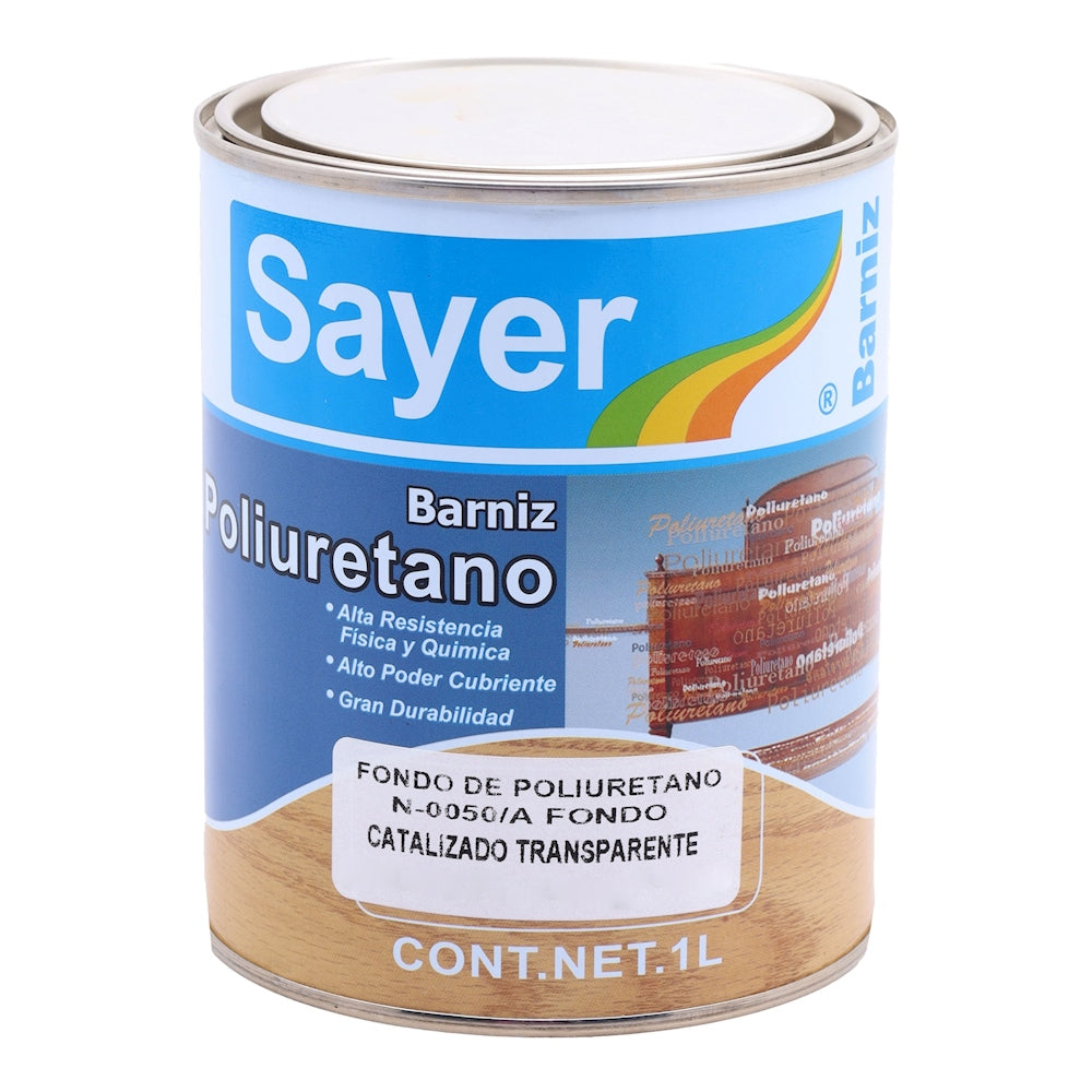 Barniz poliuretano  SAYER  N- 0050/A.30 fondo catalizador trasparente  1L