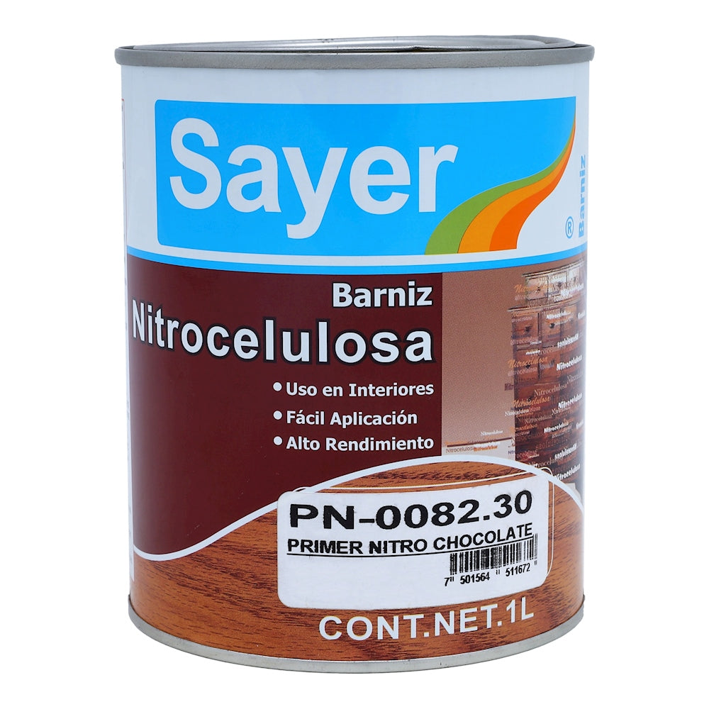 Barniz nitrocelulosa SAYER PN-0082.30 primer chocolate 4L