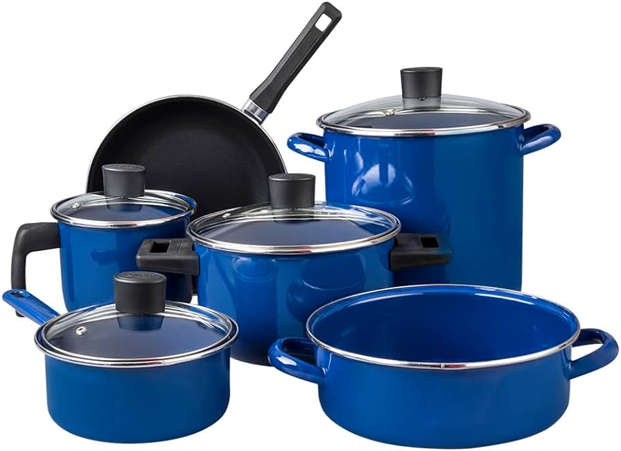 Batería de cocina con 10 piezas Cinsa azul