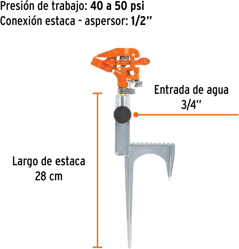 Aspersor metálico con estaca de escalón ASP-11R (10323) TRUPER