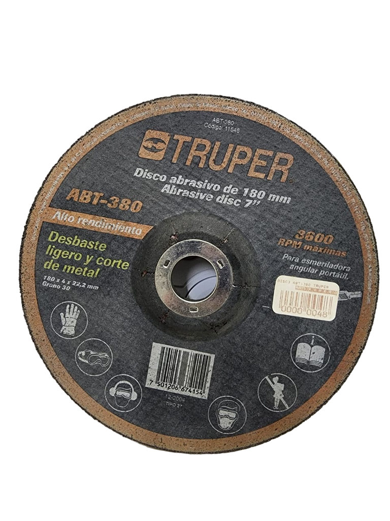 Disco abrasivo 7" TRUPER  ABT-380 (11546)