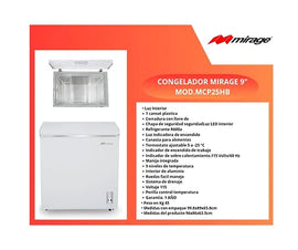 Congelador Horizontal Mirage MCP25HB 9 Pies