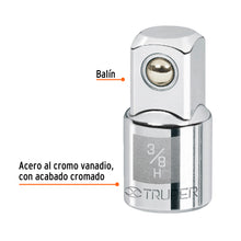 Cargar imagen en el visor de la galería, Adaptador para matraca de cuadro 3/8&quot; a cuadro 1/2&quot;, TRUPER A-5253 (13420)