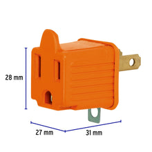 Cargar imagen en el visor de la galería, Clavija adaptador 3 a 2, naranja, a granel, VOLTECK AD-32N-G (46256)