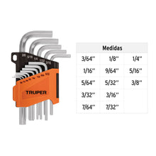 Cargar imagen en el visor de la galería, Juego 13 llaves allen std punta hexagonal con organizador, TRUPER ALL-13P (15545)