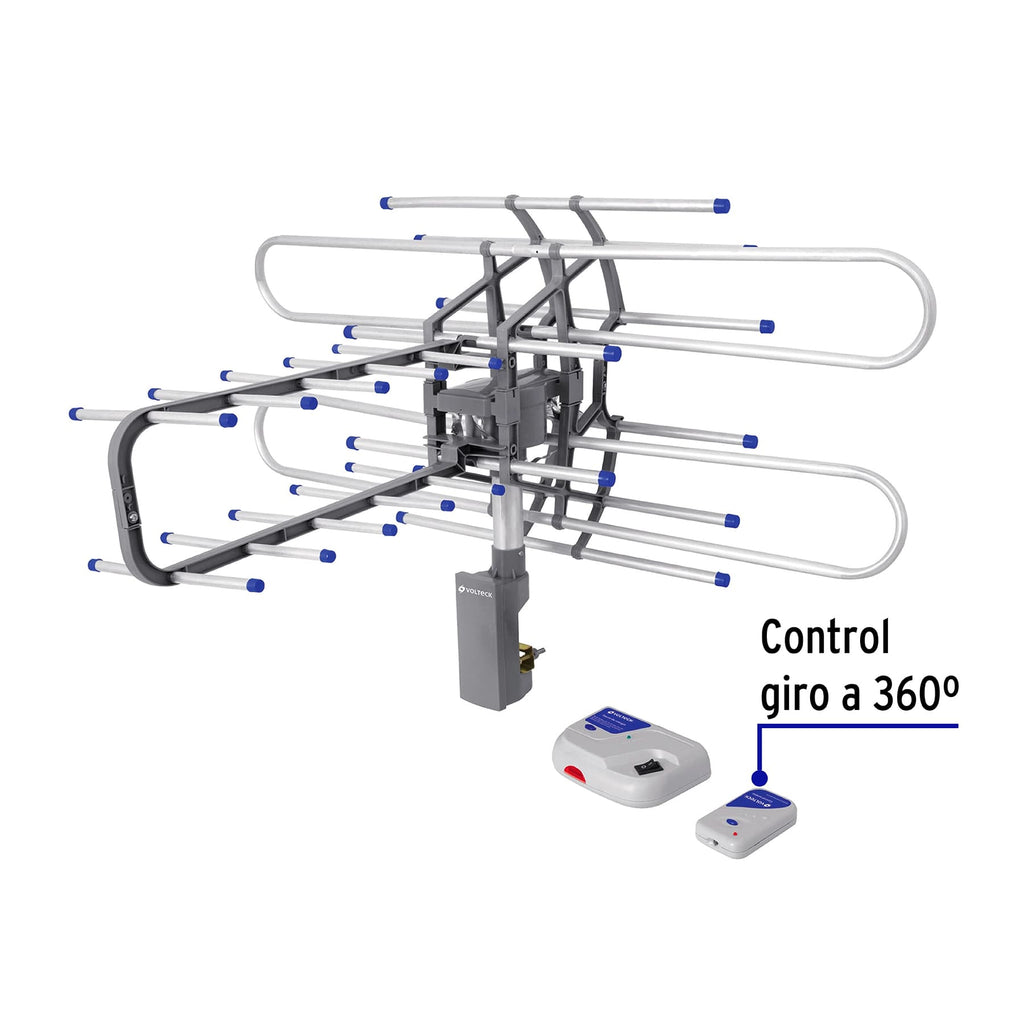 Antena aérea para TV HD, giratoria 360° con control, VOLTECK ANGI-360 (48115)