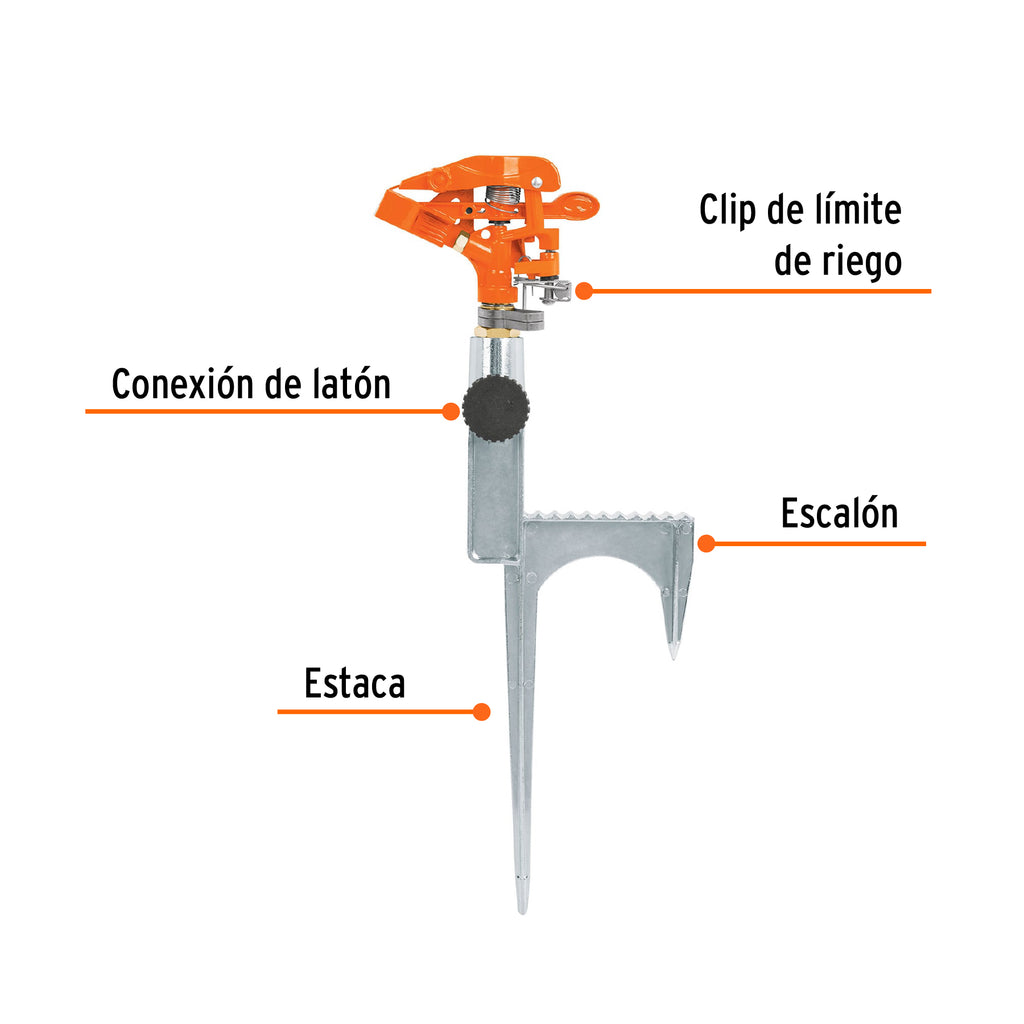 Aspersor metálico con estaca de escalón ASP-11R (10323) TRUPER