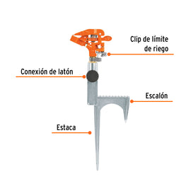 Aspersor metálico con estaca de escalón ASP-11R (10323) TRUPER