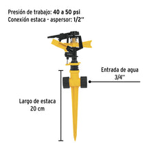 Cargar imagen en el visor de la galería, Aspersor plástico 11&quot; dos vías, estaca plástica, PRETUL ASPRO-11X (20060)