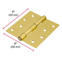 Cargar imagen en el visor de la galería, Bisagra de libro cuadrada 4&quot;, latonado, cabeza plana, 1pz, HERMEX BC-401P (43239)