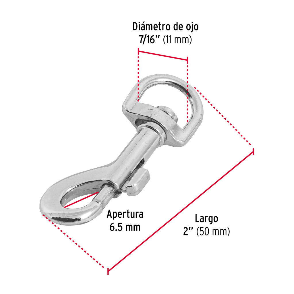 Bandola de zinc de 7/16" giratoria, FIERO BDZ-2 (44029)