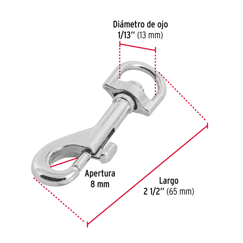 Bandola de zinc de 1/2" giratoria, FIERO BDZ-3 (44030)