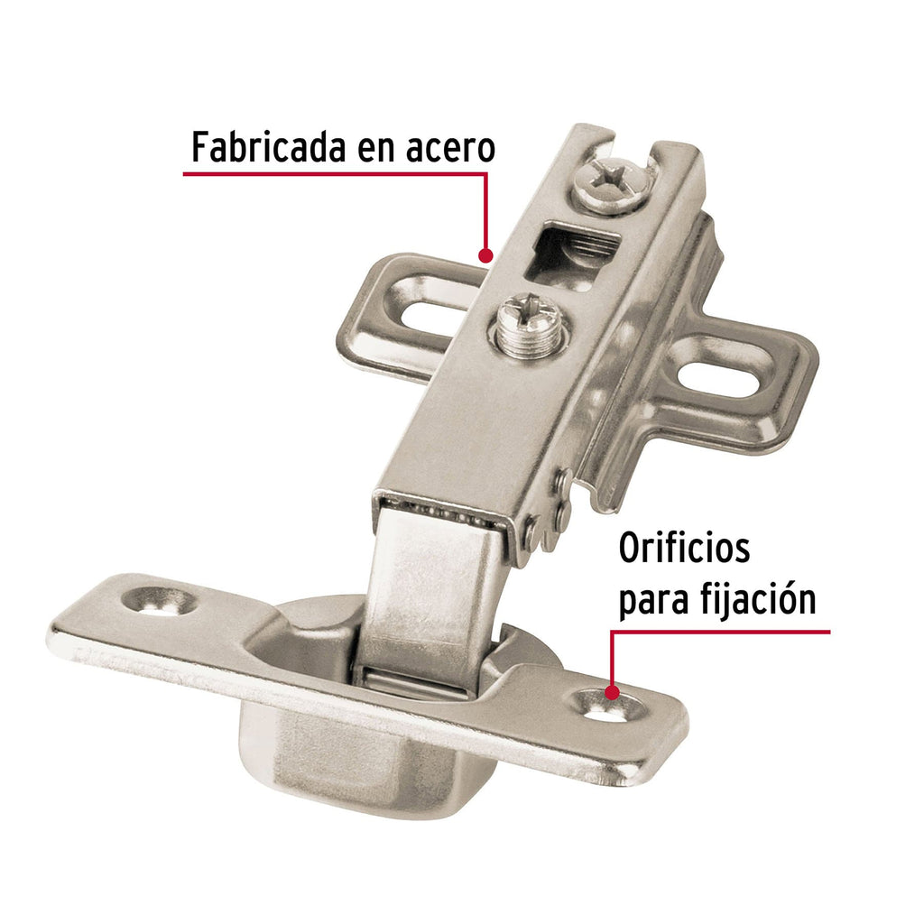 Bisagras bidimensionales de 110°cobertura completa, bolsa con 2pz, HERMEX BIDI-110C (43157)