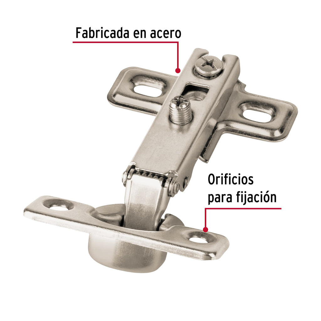 Bisagras bidimensionales de 95° cobertura completa bolsa con 2 pz, HERMEX BIDI- 95C (43156)