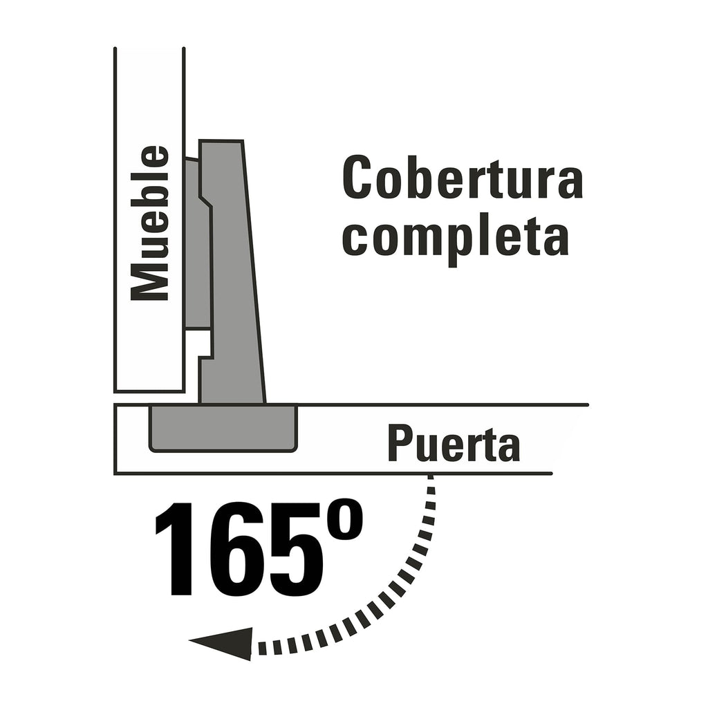 Bisagras bidimensionales de brazo corto,c completa, bolsa con 2pz, HERMEX BIDI-FF (43164)