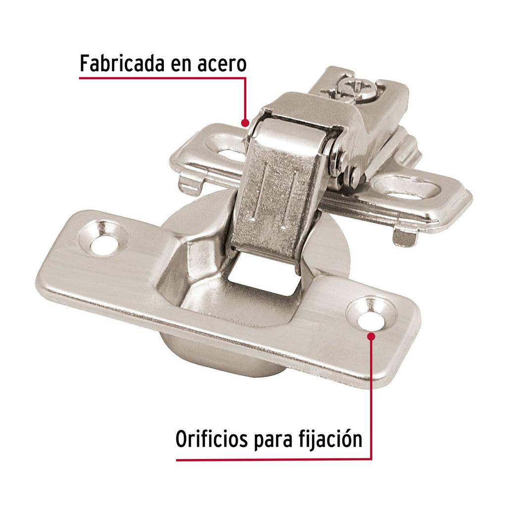 Bisagras bidimensionales de brazo corto,c completa, bolsa con 2pz, HERMEX BIDI-FF (43164)