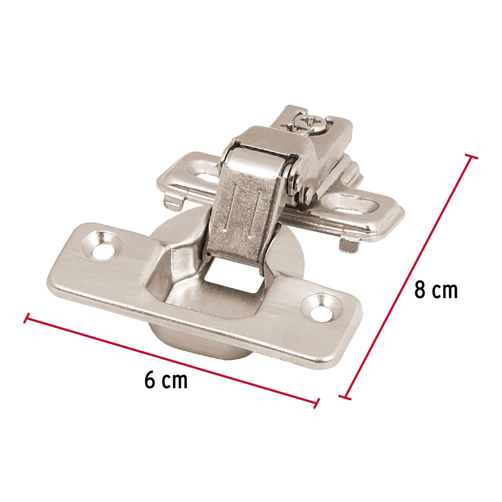 Bisagras bidimensionales de brazo corto,c completa, bolsa con 2pz, HERMEX BIDI-FF (43164)