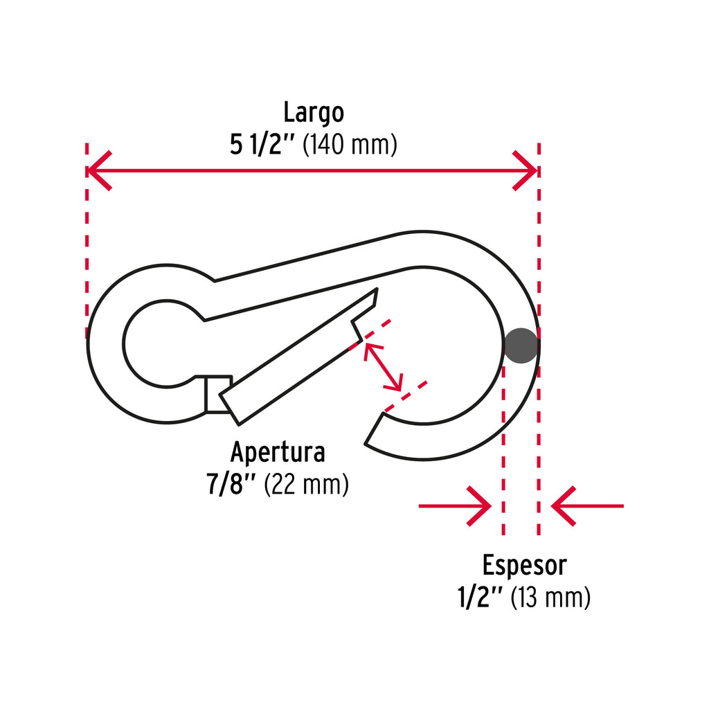 Bandola mosquetón de acero 1/2", FIERO BMA-1/2 (44041)