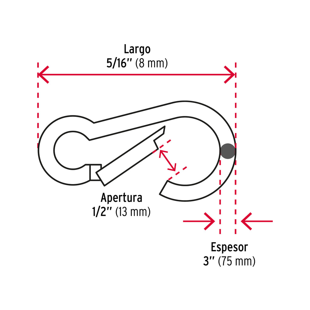 Bandola mosquetón de acero 5/16", FIERO BMA-5/16 (44039)