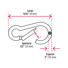 Cargar imagen en el visor de la galería, Bandola mosquetón de acero 5/16&quot;, FIERO BMA-5/16 (44039)