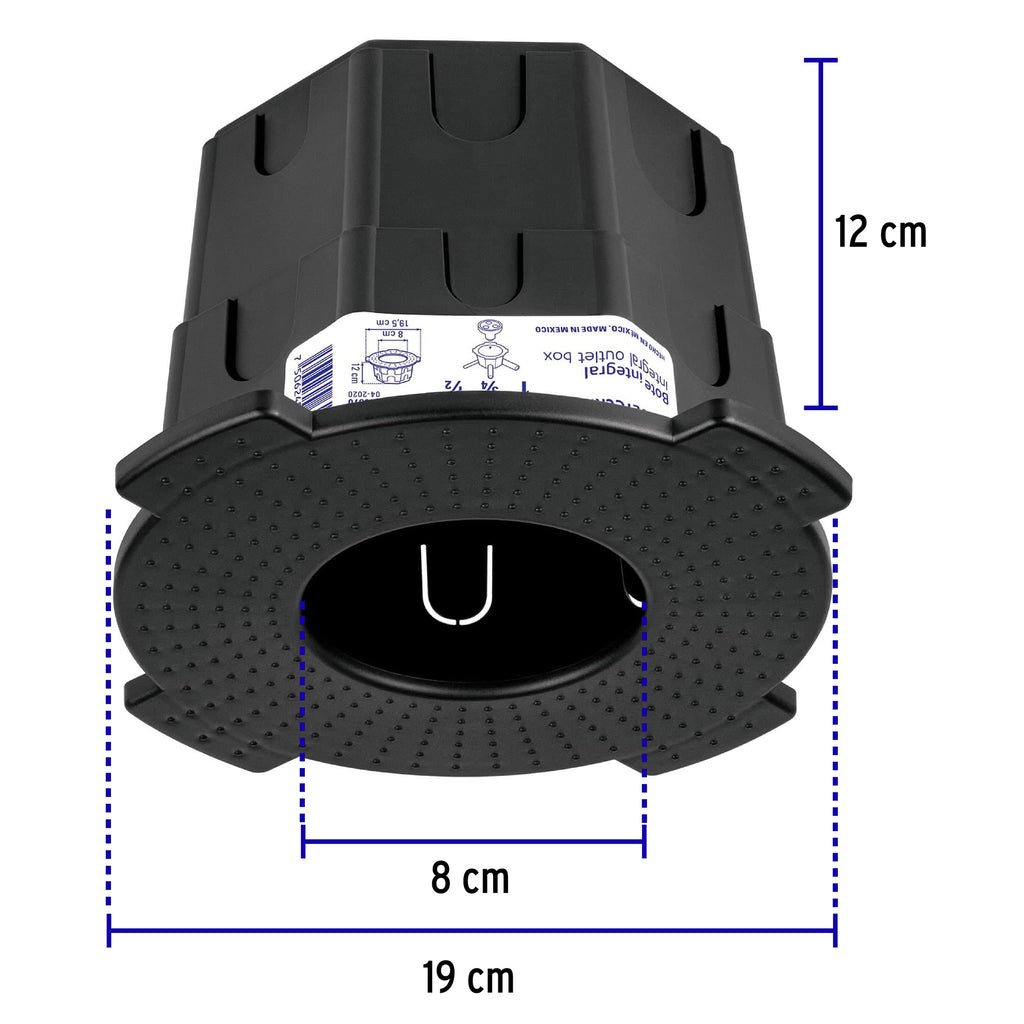 Bote integral de 12 cm, aro interno de 8 cm, VOLTECK BOIN-1208 (48370)