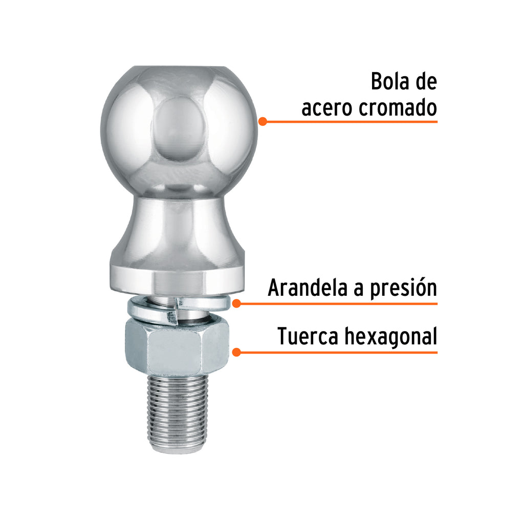 Bola de arrastre para remolque, 1-7/8", 2000 lb, TRUPER BOLA-20 (44441)