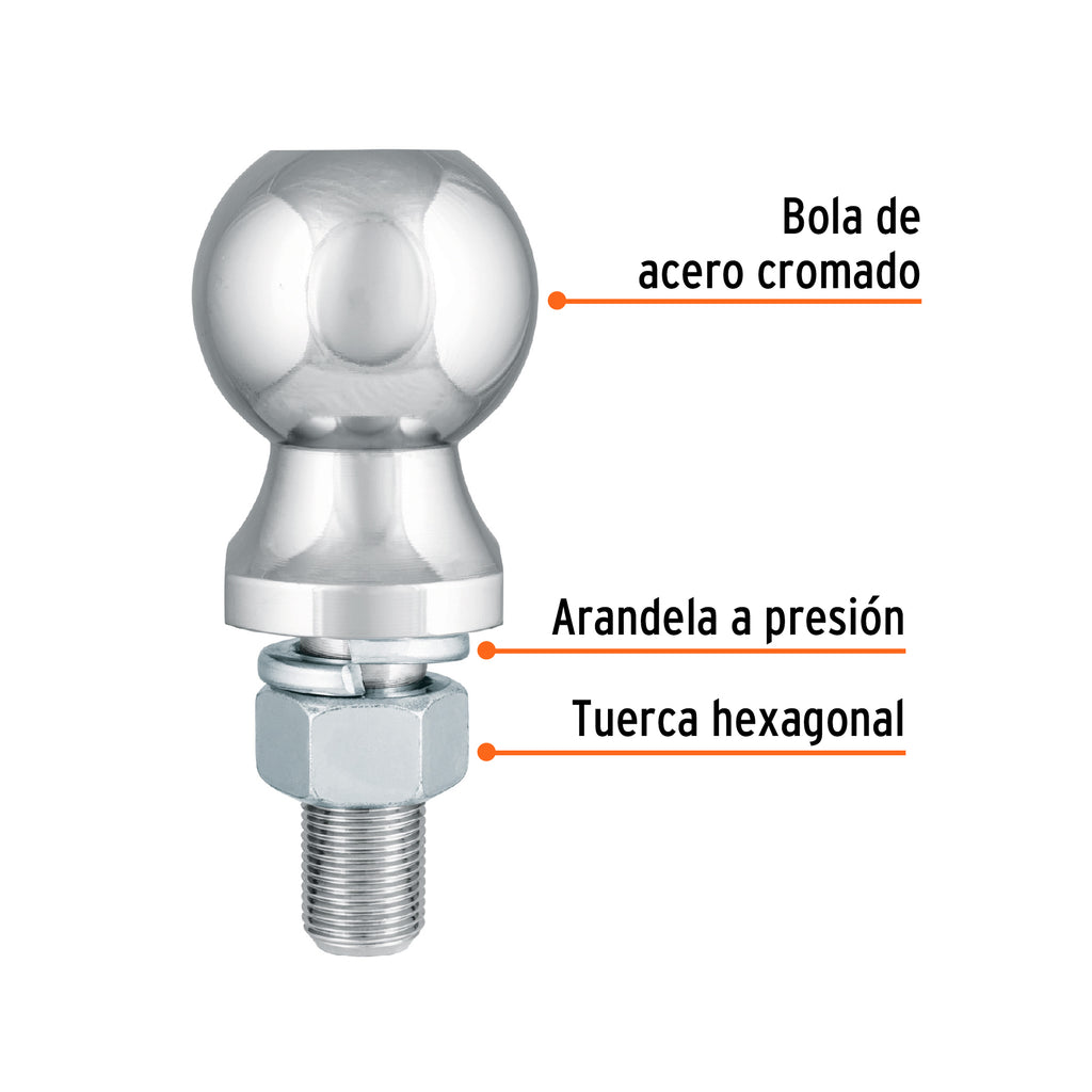 Bola de arrastre para remolque, 2", 3500 lb, TRUPER BOLA-35 (44440)