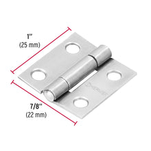 Cargar imagen en el visor de la galería, Bisagra de libro rectangular 1&quot; acero pulido, 1pz, HERMEX BR-100 (43185)