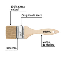 Cargar imagen en el visor de la galería, Brocha uso general de 2&quot; con mango de madera, PRETUL BRE-2 (24473)