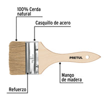 Cargar imagen en el visor de la galería, Brocha uso general de 3&quot; con mango de madera, PRETUL BRE-3 (24475)