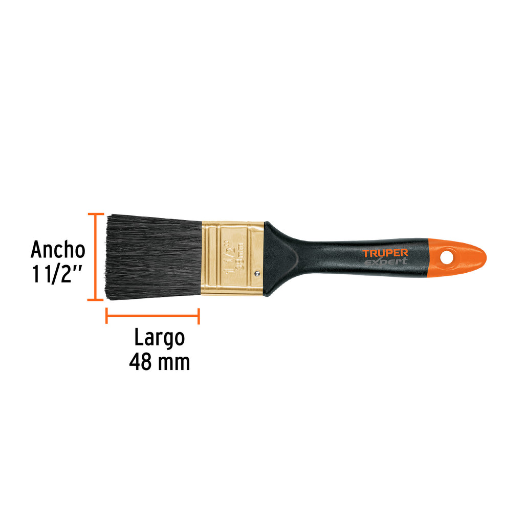 Brocha TRUPER profesional de 1 1/2" mango de plástico BRT-1 1/2X (17861)