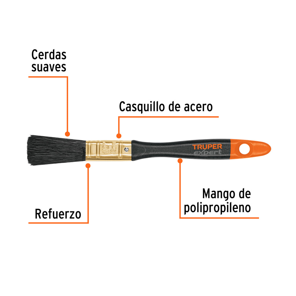 Brocha TRUPER profesional de 1/2" mango de plástico BRT-1/2X (17849)