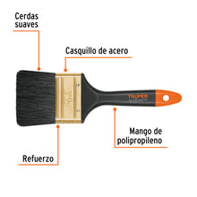 Cargar imagen en el visor de la galería, Brocha TRUPER profesional de 2 1/2&quot; mango de plástico BRT-2 1/2X (17863)