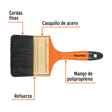 Cargar imagen en el visor de la galería, Brocha TRUPER profesional de 4&quot; BRT-4 (14486)