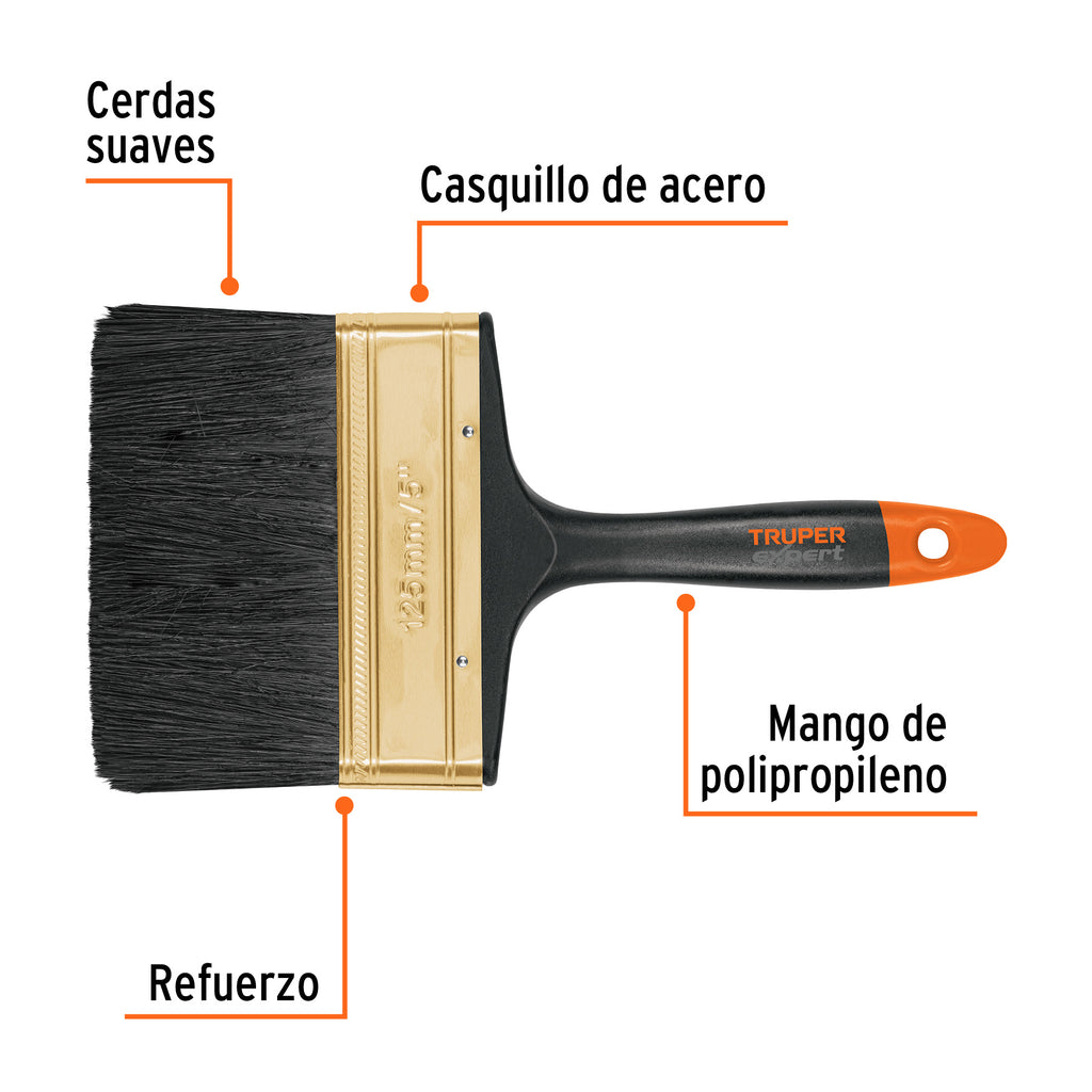 Brocha TRUPER profesional de 5" mango de plástico BRT-5X (17866)