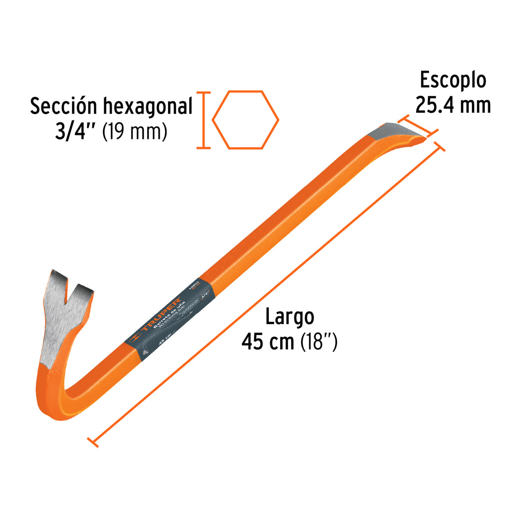 Barreta de uña TRUPER BU-45 (10853)