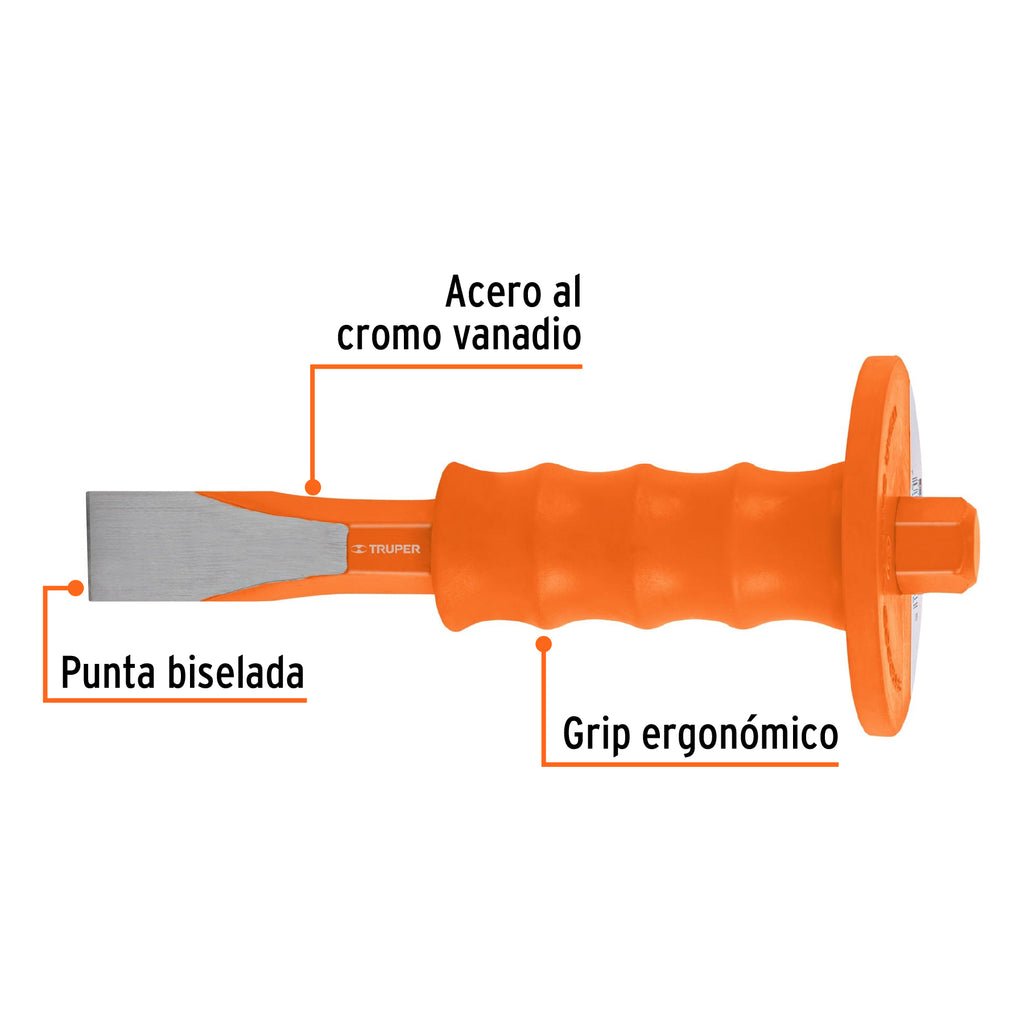 Cincel de corte frío 1 x 8" con grip, TRUPER C-1X8G (12276)