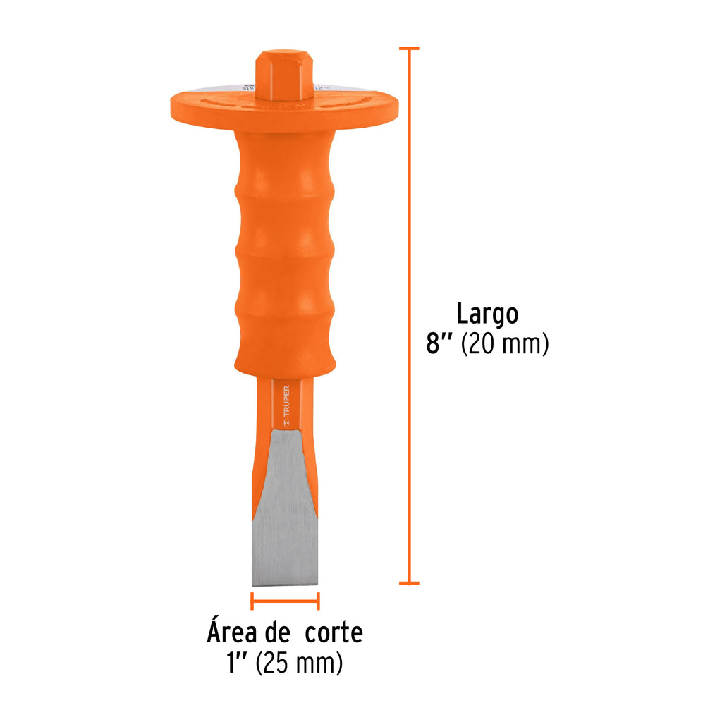 Cincel de corte frío 1 x 8" con grip, TRUPER C-1X8G (12276)