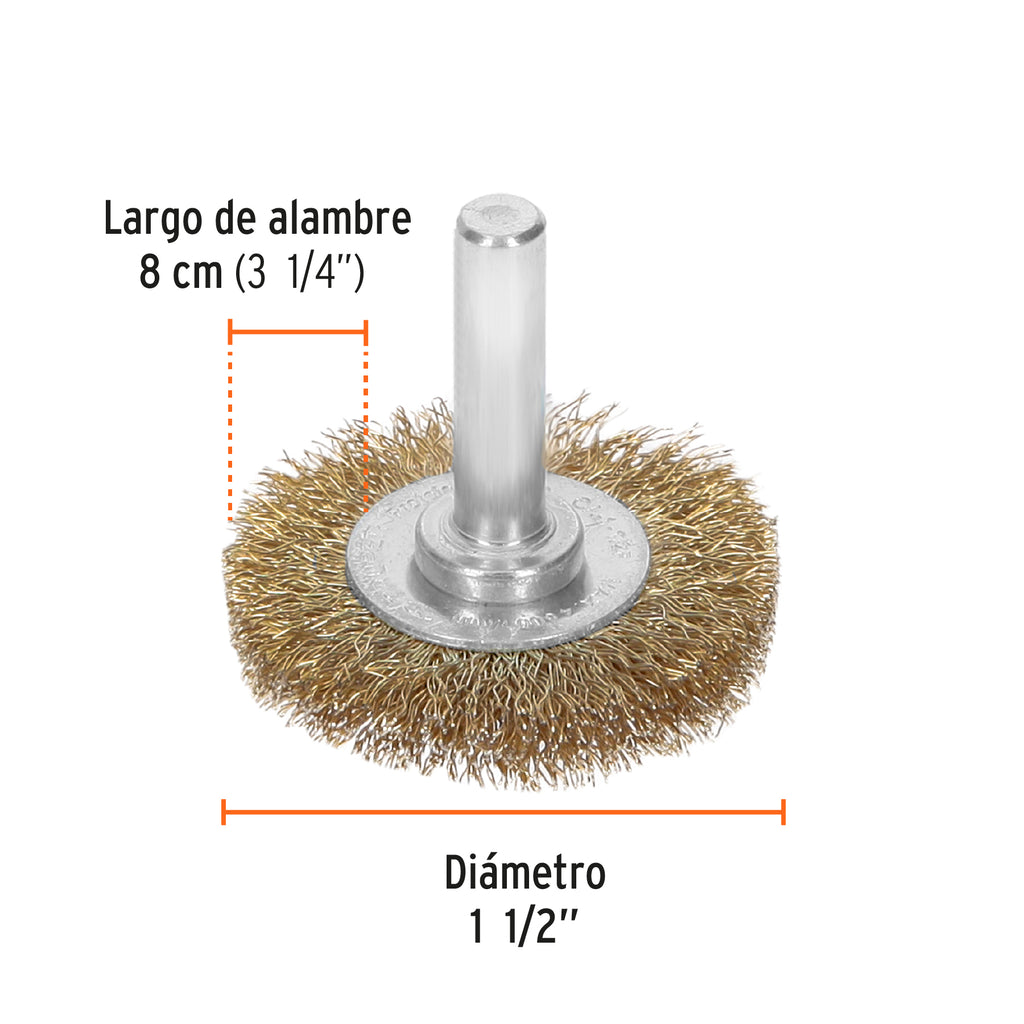 Carda circular 1-1/2" alambre fino para taladro TRUPER CA-1-1/2F (11573)